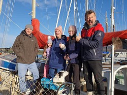 Some of The Maenporth Crew board SV Stray